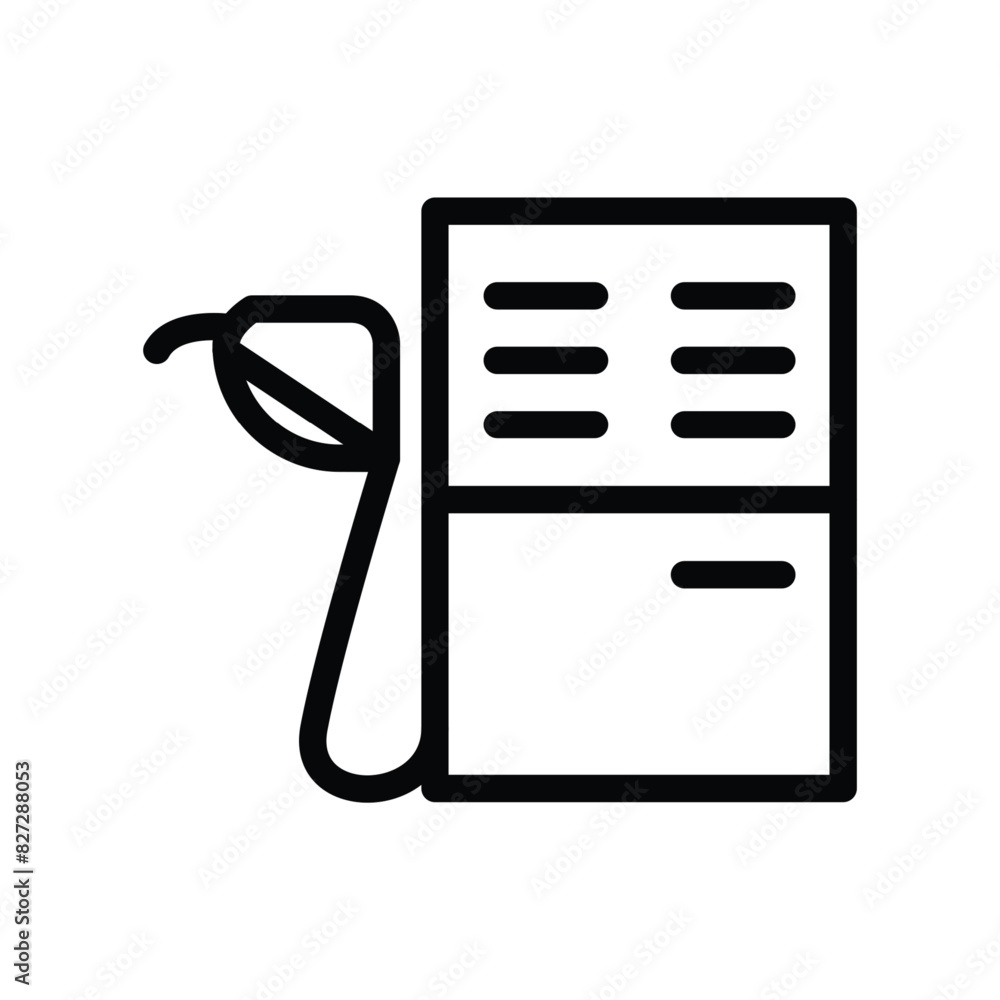 Poster gas pump outline icon pixel perfect vector design good for website and mobile app