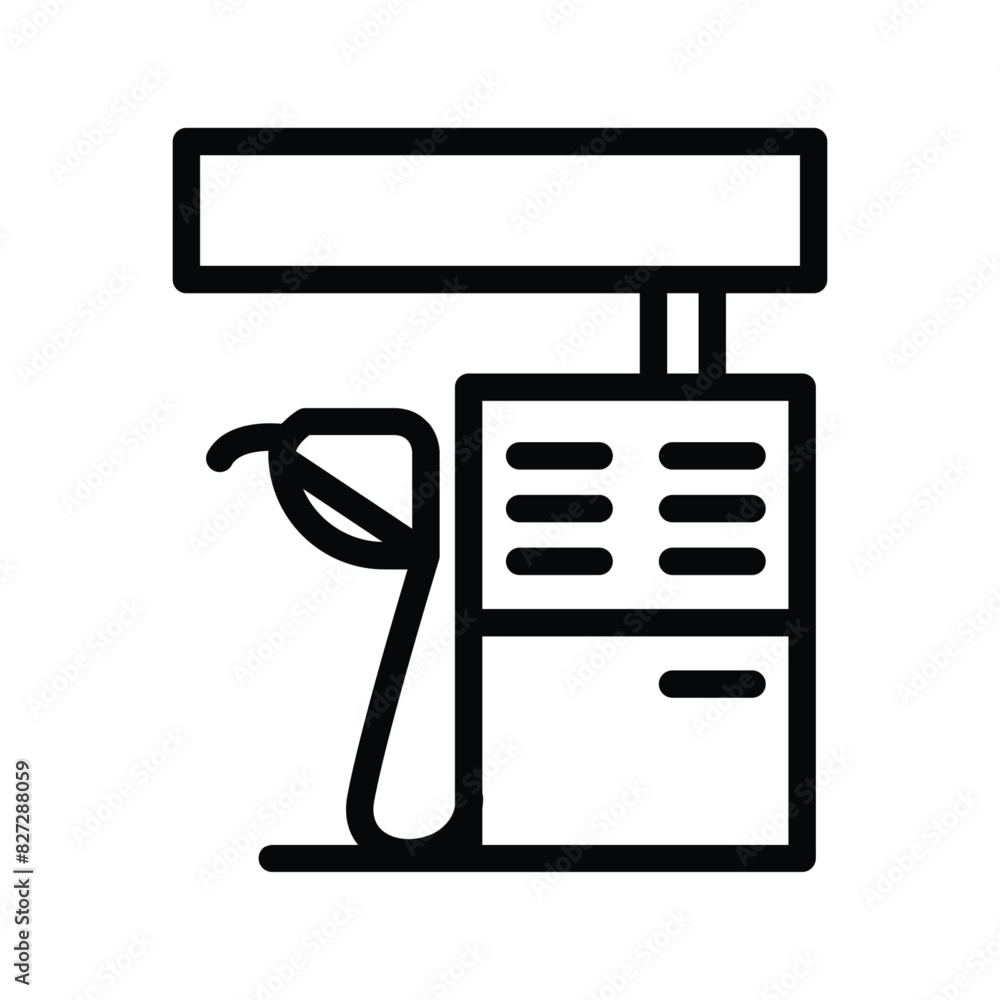 Poster gas pump outline icon pixel perfect vector design good for website and mobile app