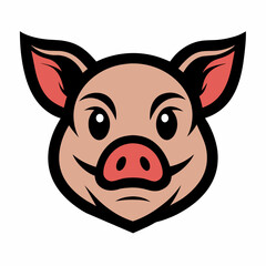 pig head logo vector illustration