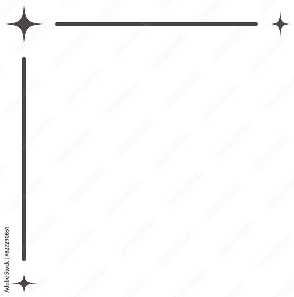 Poster outline frame with stars. aesthetic border element. minimal graphic shape. y2k modern simple abstrac