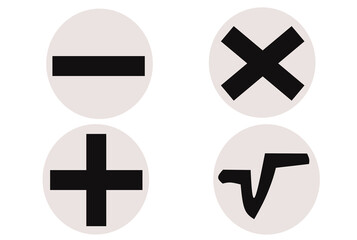 Fototapeta premium Plus and minus icon set in circle . illustration