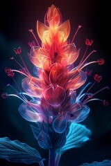 Obraz premium Elegant Flower Painting on Black Background