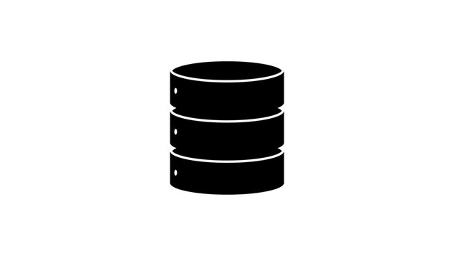 database emblem, black isolated silhouette