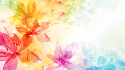 Fototapeta premium Colorful floral graphic poster, copy space, space for text, Generative AI,カラフルな花のグラフィックポスター、コピースペース,テキスト用スペース、Generative AI、