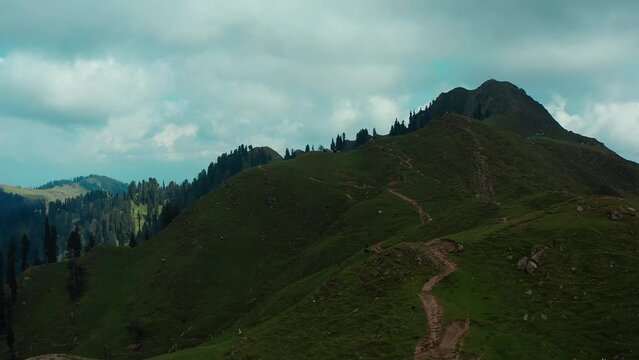 Aerial view of the scenic Ganga Choti peak in Bagh District of Azad Kashmir, Pakistan