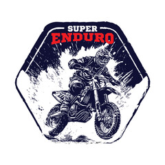 Dirt bike extreme sport vector illustration, perfect for t shirt design and competition logo
