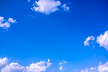 Clouds against the blue sky close-up. Changes in weather during the rainy season. Thunderclouds,...