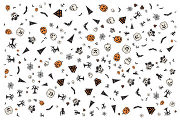 abstract cute bat horror cartoon seamless pattern background illustration