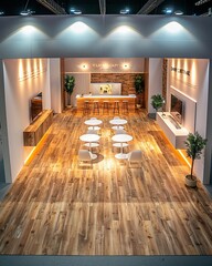 An ultrareal photo of the design of the exhibition booth