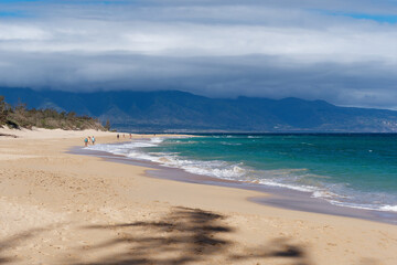 Scenic view of Makena Beach State Park (Big Beach), island of Maui, Hawaii, USA