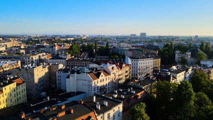 city Europe beautiful top view aerial photography of Wroclaw Poland