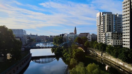 city Europe beautiful top view aerial photography of Wroclaw Poland