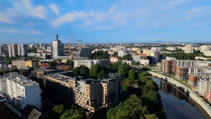 Fototapeta premium city Europe beautiful top view aerial photography of Wroclaw Poland