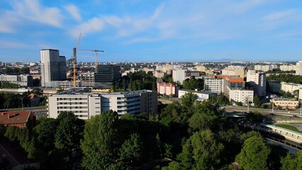 city Europe beautiful top view aerial photography of Wroclaw Poland