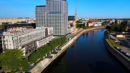 city Europe beautiful top view aerial photography of Wroclaw Poland