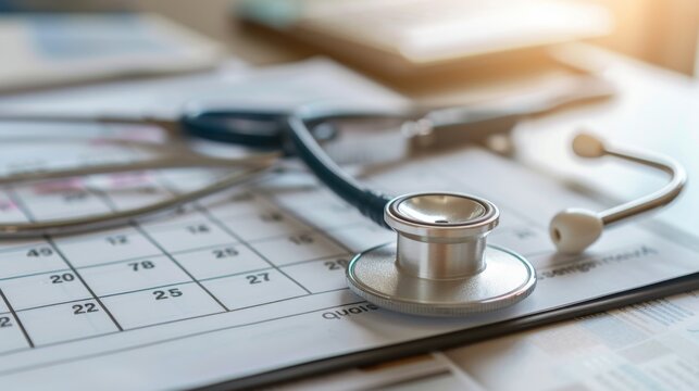 The stethoscope and calendar - Powered by Adobe