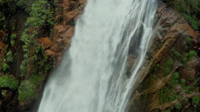 Drone footage of the scenic Chamb Waterfall (Cham Waterfall) in Azad Jammu and Kashmir, Pakistan