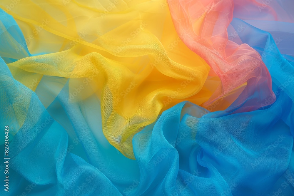 Aufkleber soft pastel silk waves calming abstract background with space for text placement
