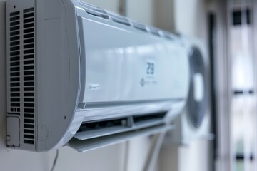 Seamless integration of white plastic ac grille cover blending perfectly with wall surface