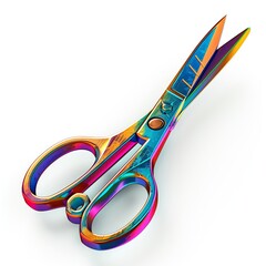88 Colorful model of a scissors icon in an illustrated style