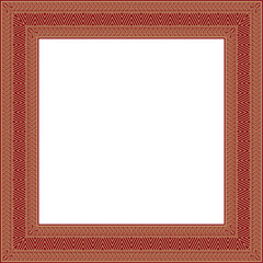Vector gold and red square Yakut ornament. Infinite rectangle, border, frame of the northern peoples of the Far East.