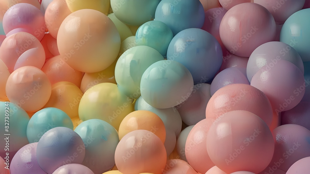 Poster a pastel colored sphere abstract background design generative ai