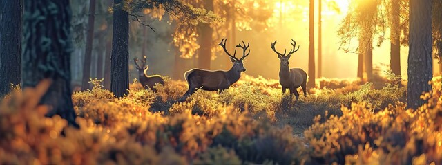 deer in the forest. Selective focus.