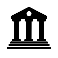 Fototapeta premium Bank Icon: Financial Institution Symbol with Banking Logo Vector Illustration, Money Savings and Investment Concept Graphic Design