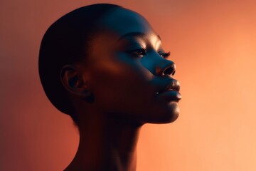 natural beauty african american beautiful woman profile portrait