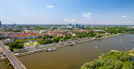 Drone View of Warsaw, Poland