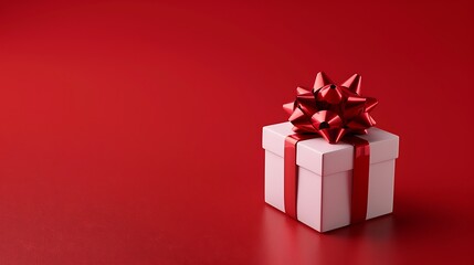 Obraz premium gift, box, christmas, present, ribbon, bow, birthday, holiday, celebration, surprise, decoration, red, object, package, anniversary, xmas, gift box, valentine, isolated, shopping, color, paper, love, 