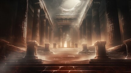 Greek columns. Steps to Olympus