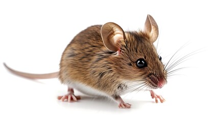 Elegant mouse posed gracefully against a white background