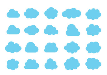 ビジネスに使えるクラウド雲アイコン1空色