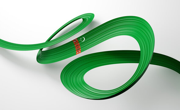 3d Flag Of Turkmenistan 3d Shiny Waving Ribbon Flag Isolated On White Background 3d Illustration