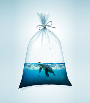 Plastic pollution concept 
