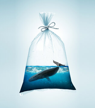 Plastic pollution concept 