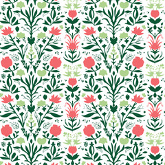Elegant decorative floral pattern vector design. Colorful floral pattern suitable for background, texture, fabric, wrapping, textile, clothing, print or others.