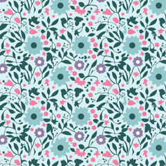 Elegant decorative floral pattern vector design. Colorful floral pattern suitable for background, texture, fabric, wrapping, textile, clothing, print or others.