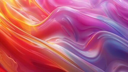 Obraz premium virtual abstract background with colorful gradient liquid gel curves and wavy patterns in a vibrant, dynamic design