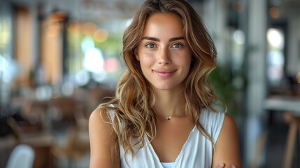 smiling business woman with crossed arms