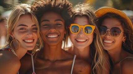 young group of diverse friends having fun in a sunny day multiracial best friends enjoying time together outdoors