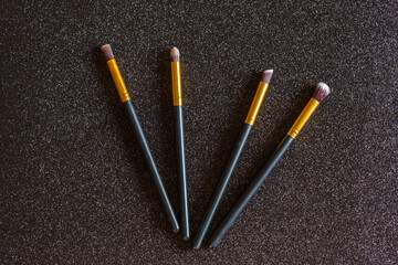 makeup brushes and beauty products