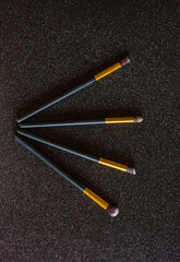 makeup brushes and beauty products