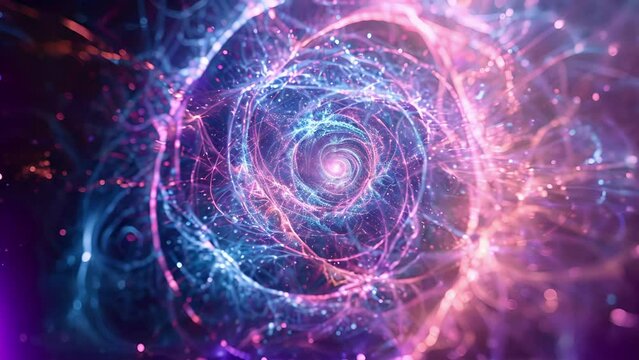 A microcosm of energy particles at the Planck Scale collide and combine in a neverending cycle.