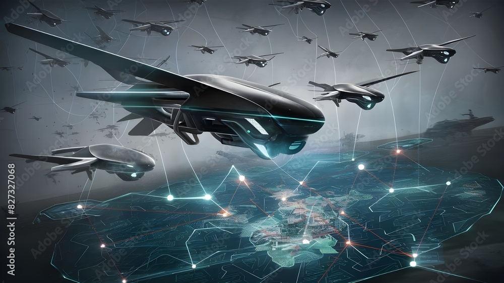 Poster ai-automated drones in battleground