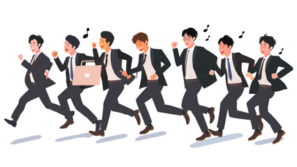 Joyful Journey: Young Asians on the Run in Suits