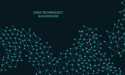 Obraz premium Big data modern networking connection line blockchain technology background