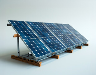 Solar panels system Realistic isolated for composition white bg. Ecological sustainable energy. AI generated