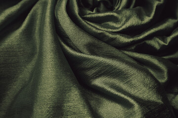 Green silk fabric background